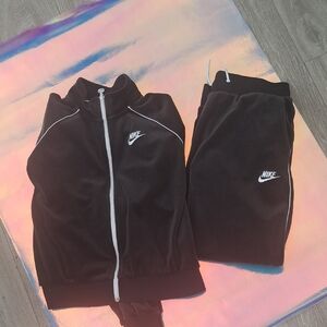 Nike Womens Black Velour Track Suit